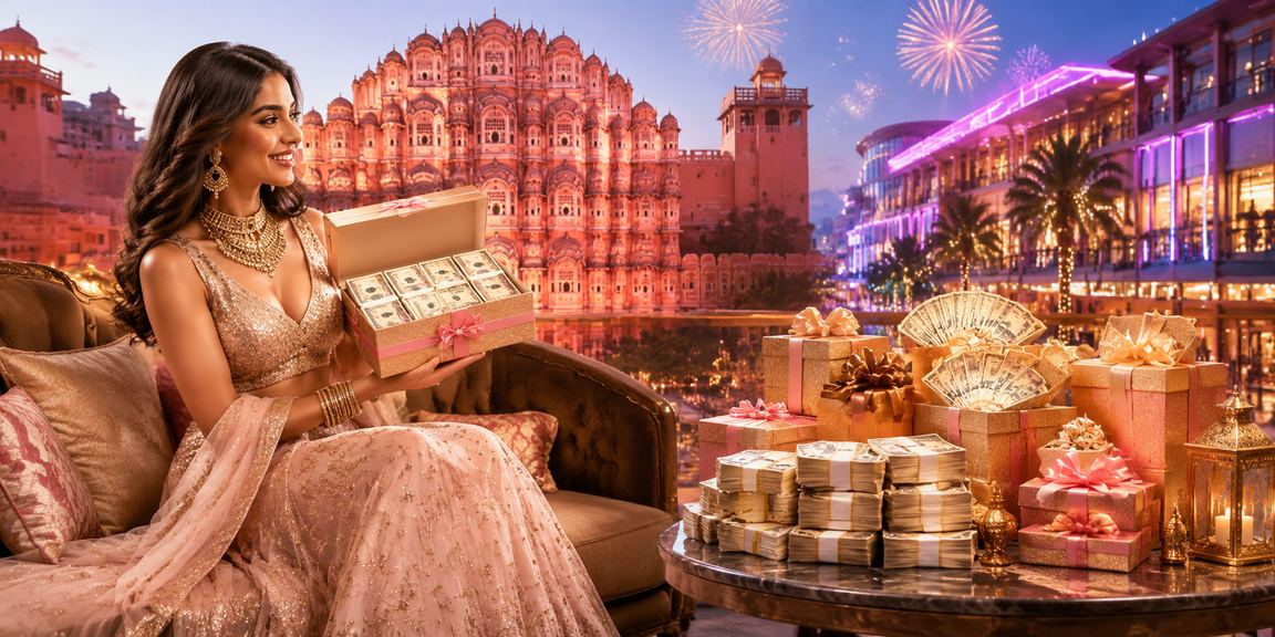 Jaipur cityscape with casino entertainment atmosphere